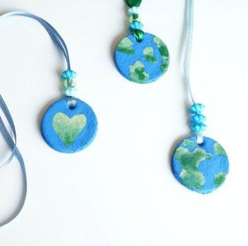 salt dough necklaces that look like earth