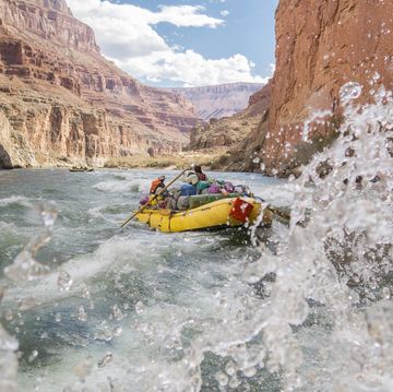 paddle raft on colorado river, grand canyon